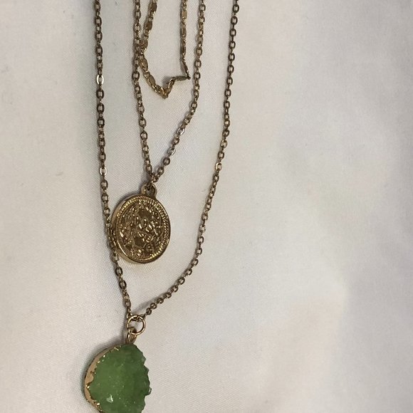 Altar'd State 3 Strand Gold Plated Pendant Necklace Jewelry Women Teen - Picture 6 of 9